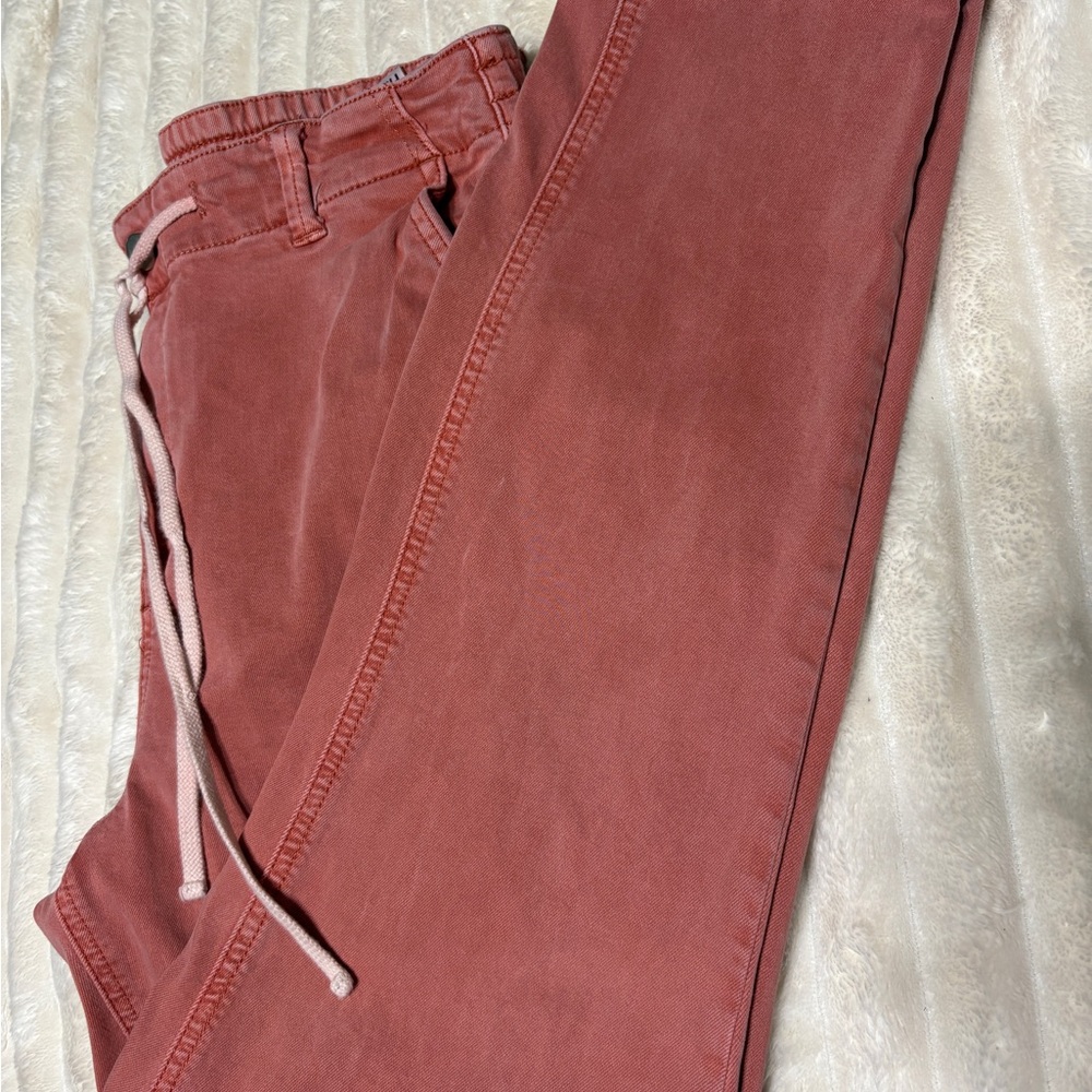 PAIGE Women's Straight Leg Pants in Rust Red